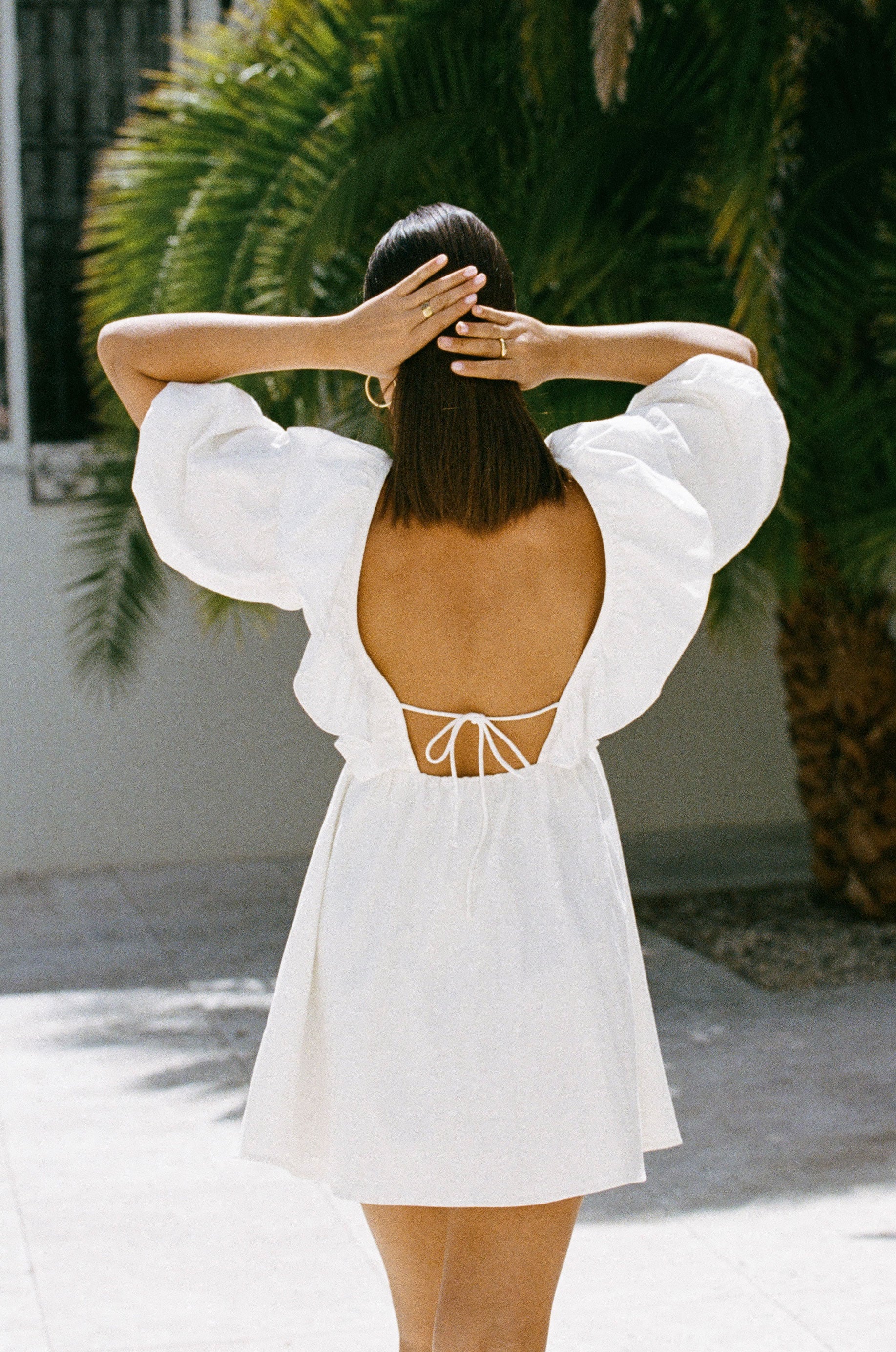 Exquisite White Structured Natural Cotton Shayla Dress with Frills
