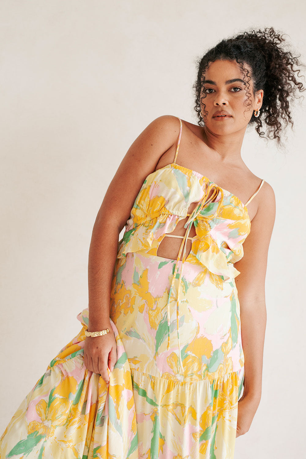 Exclusive Scout Floral Calabria Halter Maxi Dress