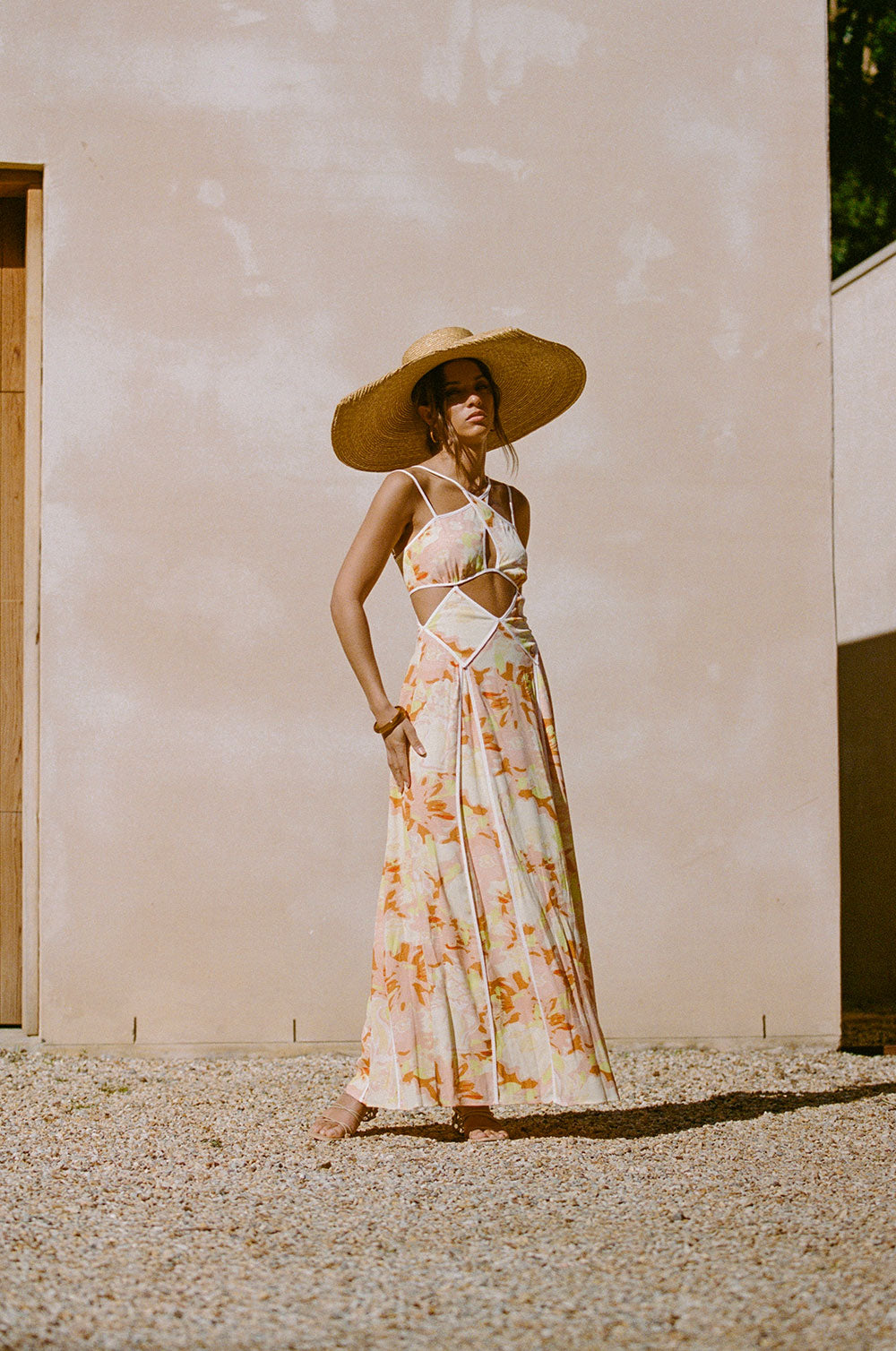 Exquisite Malaiya Motion Floral Zipper Crepe Dress