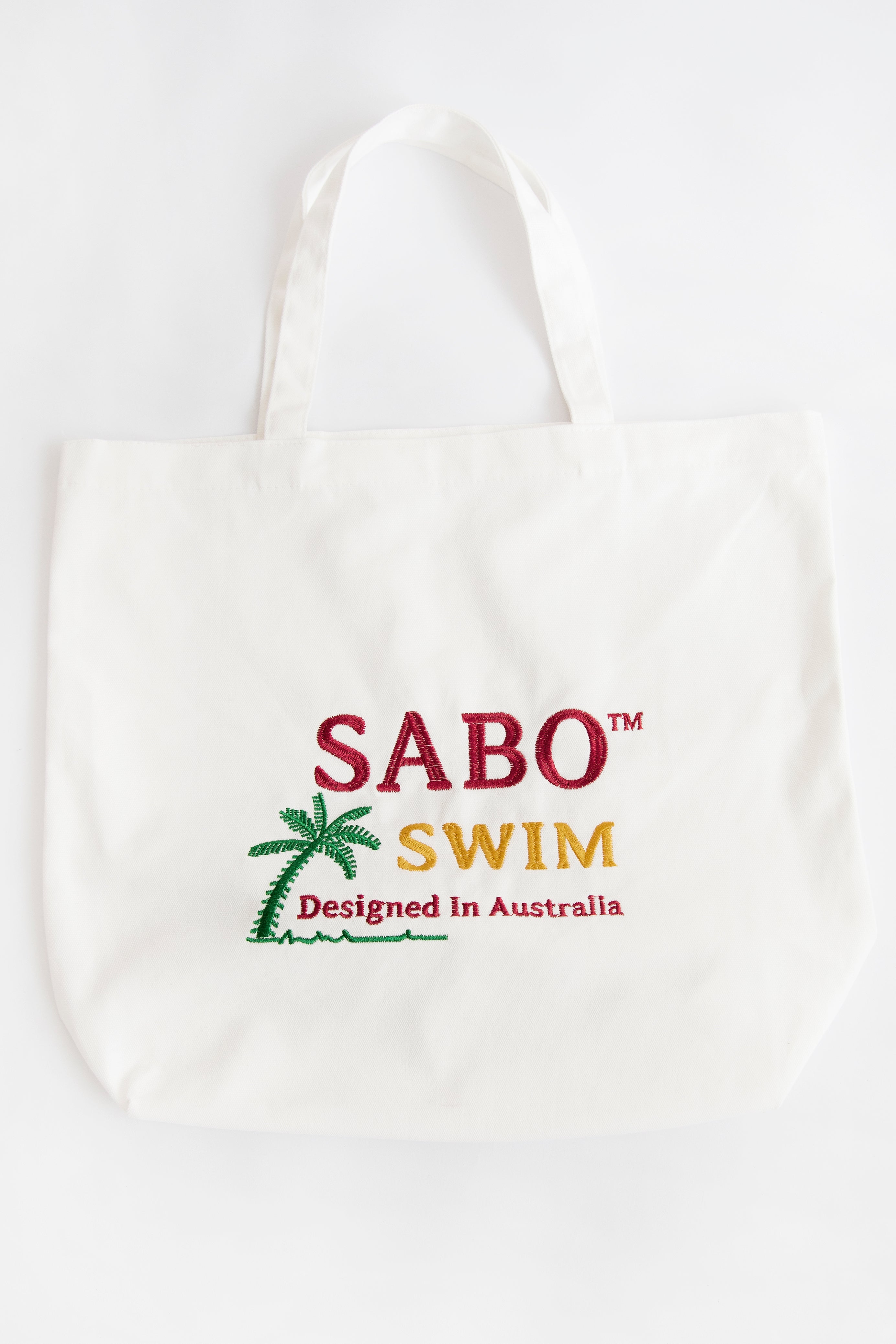 Stylish White Canvas Seaside Embroidered Tote Bag for Beach and Market