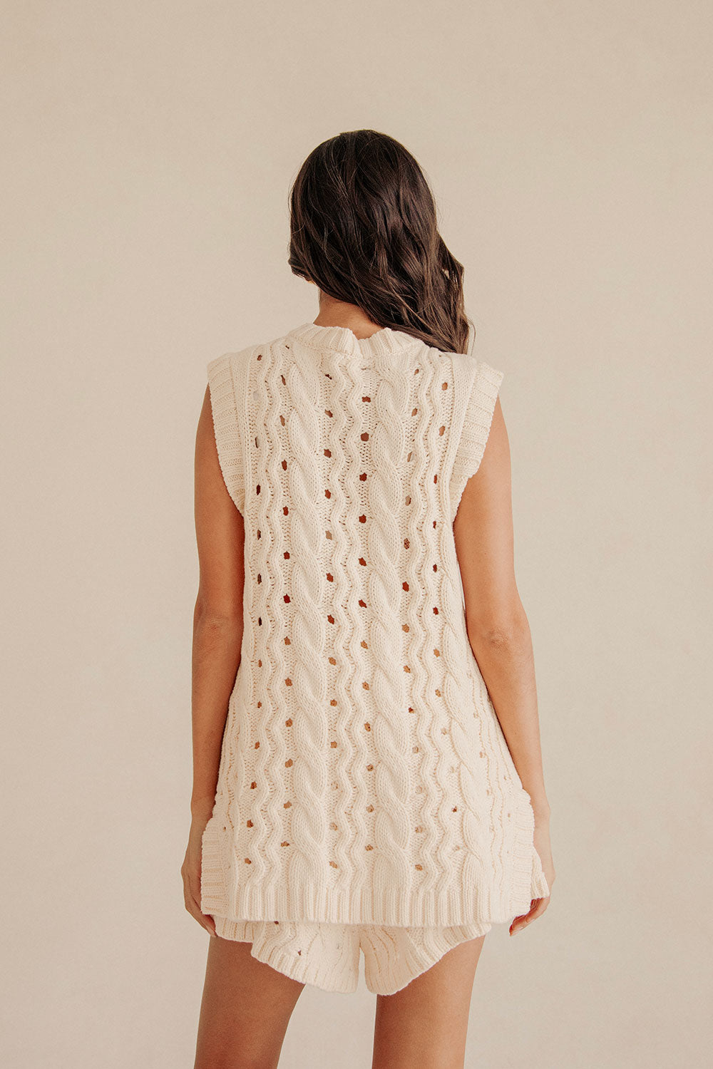 Exclusively Designed Cream-colored Boxy Jenna Top with Button Details