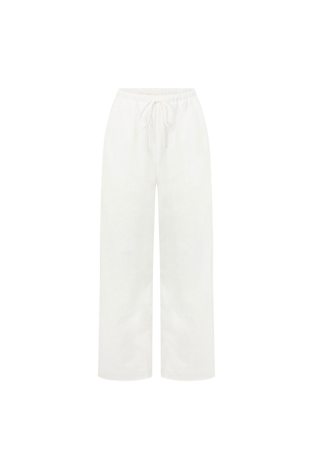 White Structured Linen Blend Bump - Friendly Brisa Pants by Sabo