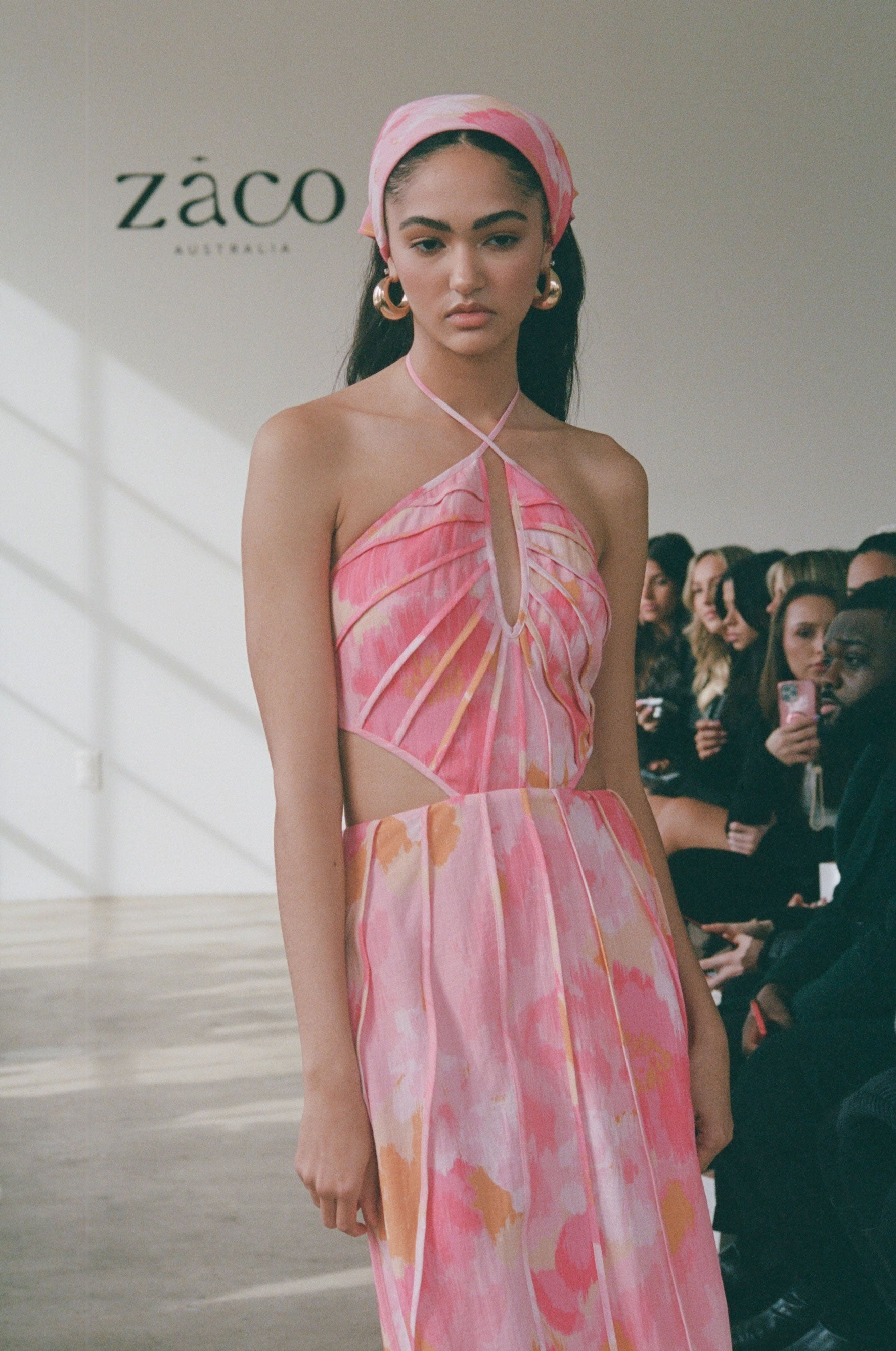 Stylish Pink Gerbera Tallulah Midi Dress - Sample Piece