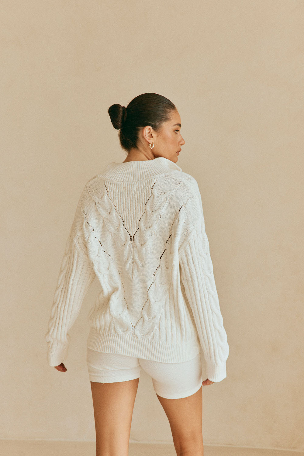 High - quality Cream Cotton Amy Sweater for Stylish Layering