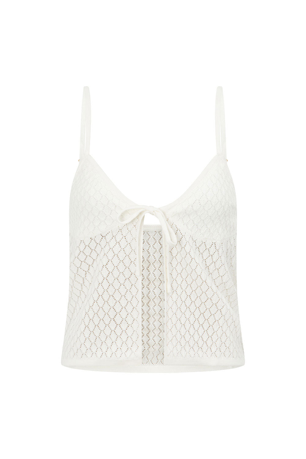 Exclusively Designed Tanisha Cotton Blend Pointelle Knit Off-White Women's Top
