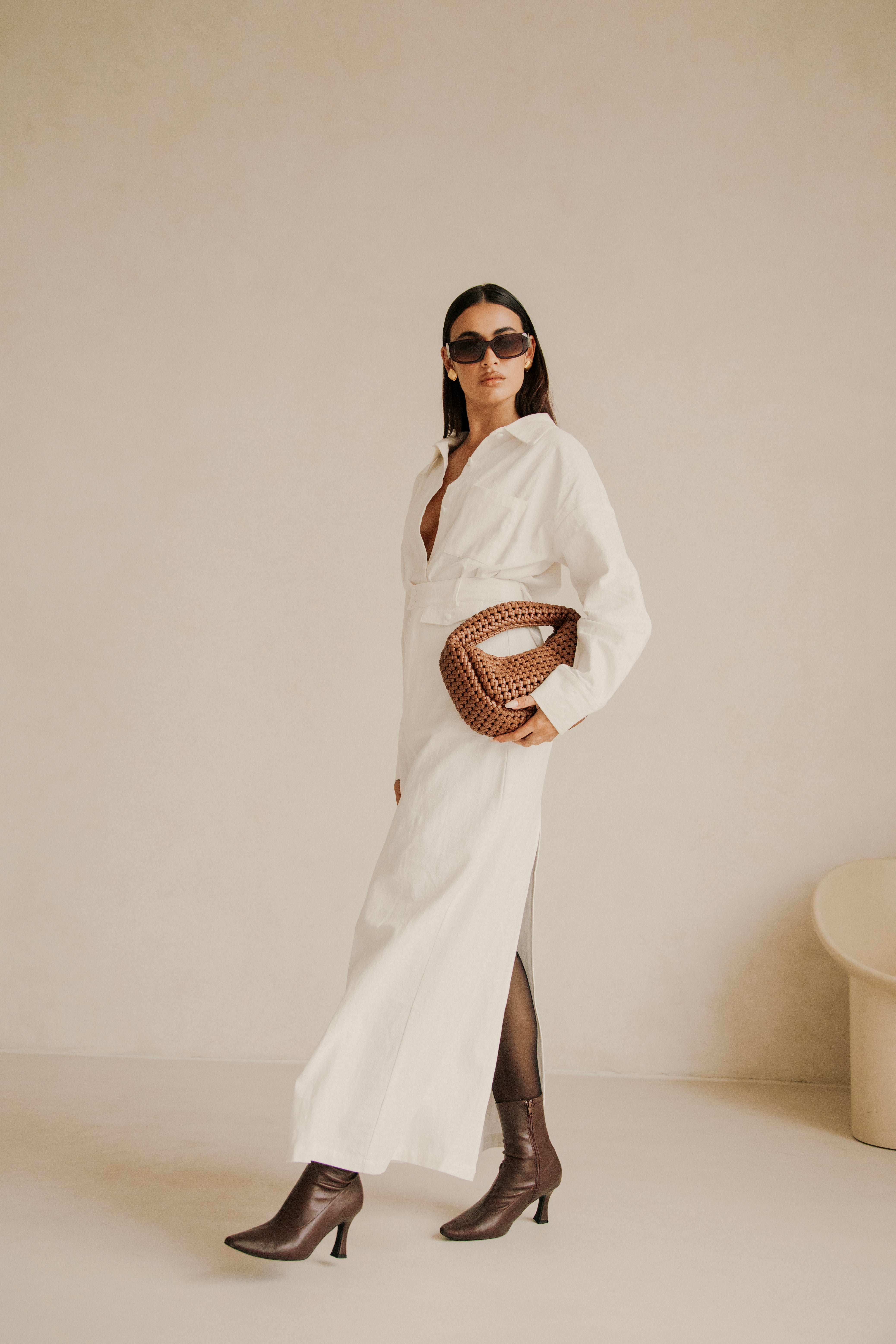 Sabo-Designed White Mahli Maxi Skirt for Trans - Seasonal Styling