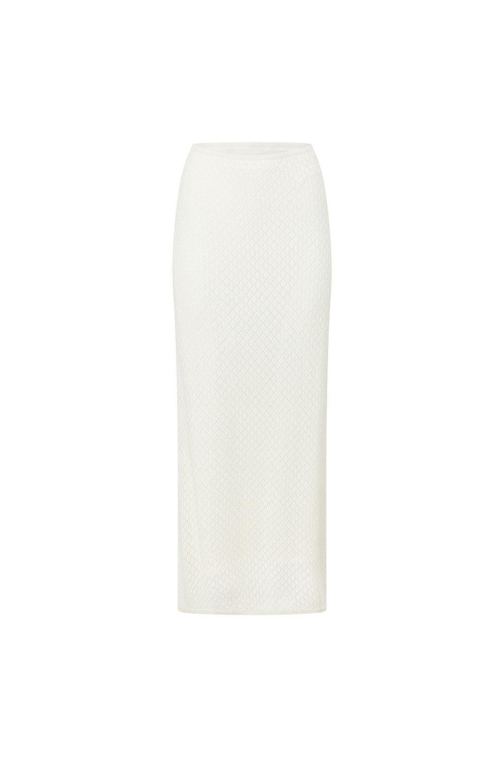 Exclusively Designed Off-White Cotton Blend Tanisha Midi Skirt