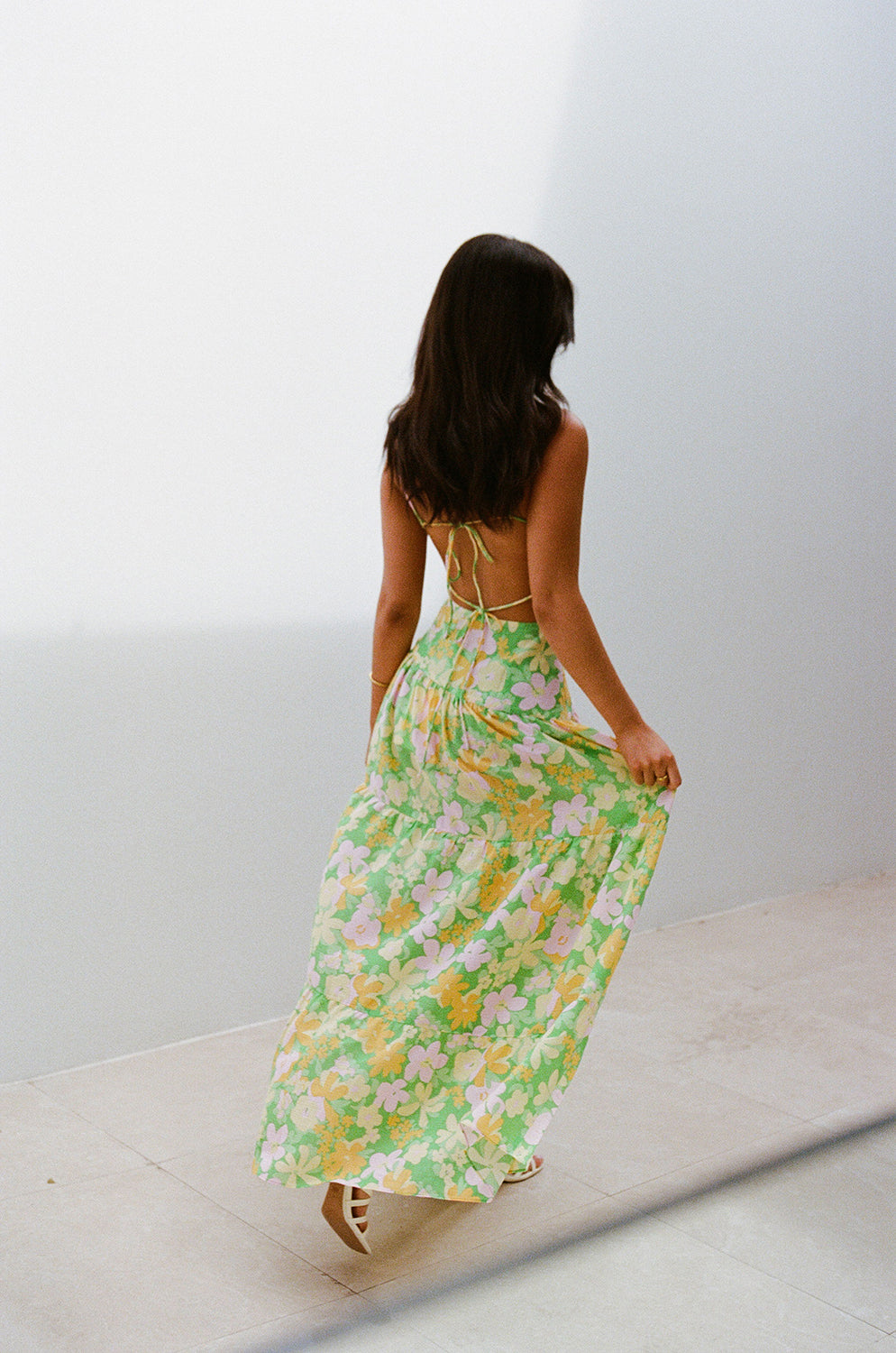 Sabo's Exclusive Juniper Green Crinkle Cotton Pacey Flattering Dress