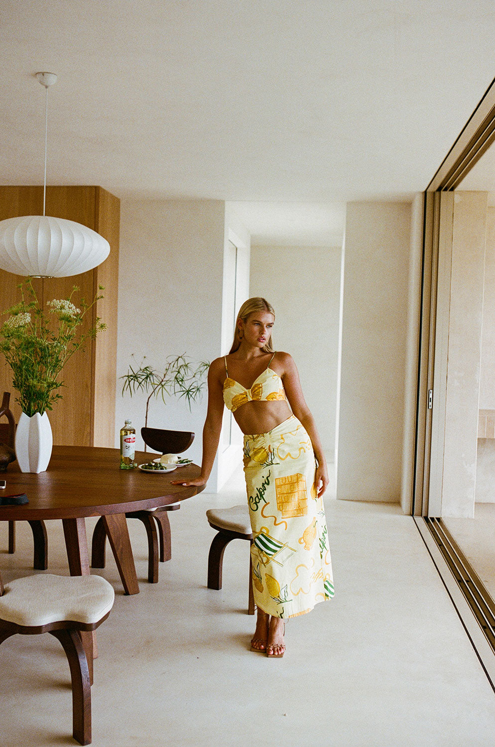 Unique Tillie Midi Skirt in Amalfi Citrus Shade