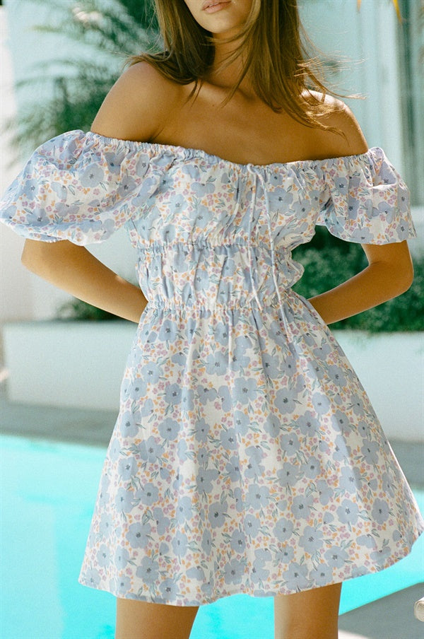 Sabo's Exclusive Lavender Milota Cotton Dress with Lilac Petal Print