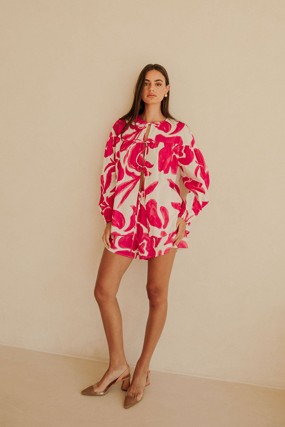 Ada Floral Printed Women's Boxy Mina Top for Vacation