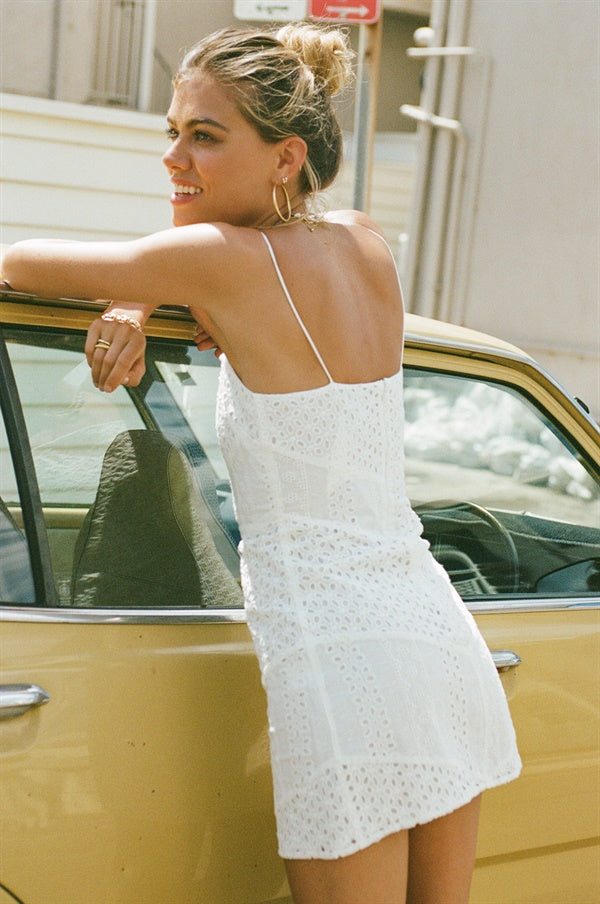 Exquisite Eyelet Azra Women's Dress with Delicate Design