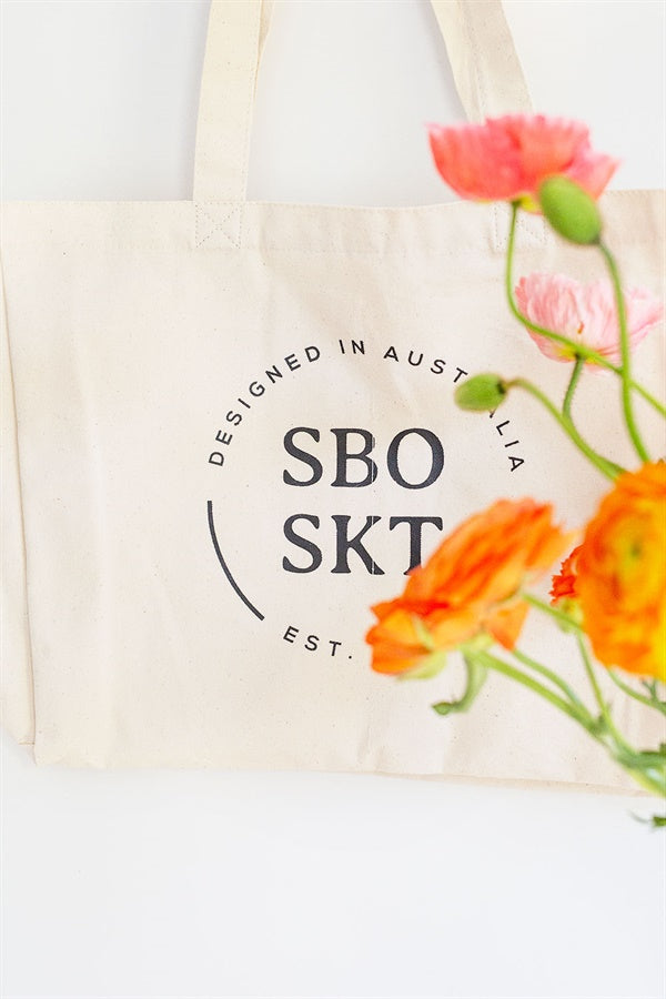 Stylish SBO Branded Ringed Market Tote Bag for Weekend Shoppers