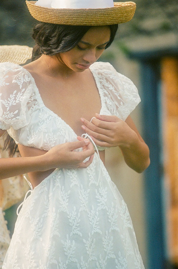 Exclusively Designed Sabo Sephora Floral - Inspired Cut - out Organza Dress