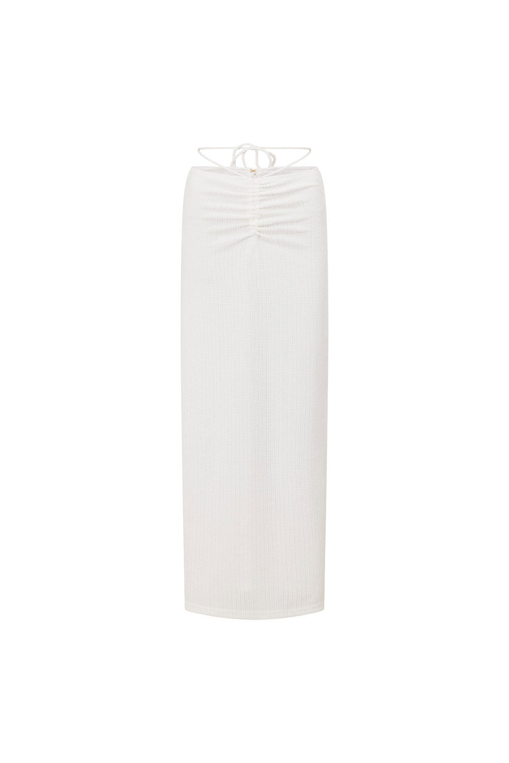 Exclusive Sabo-Designed White Sheniah Waffle Fabric Skirt