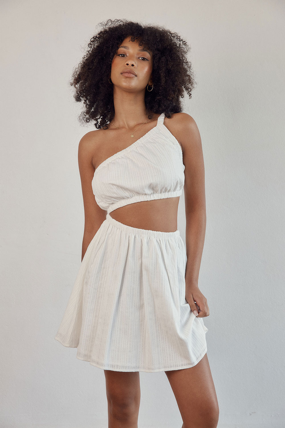 White Women's Sample Nadiya Dress Inspired by Rome Style
