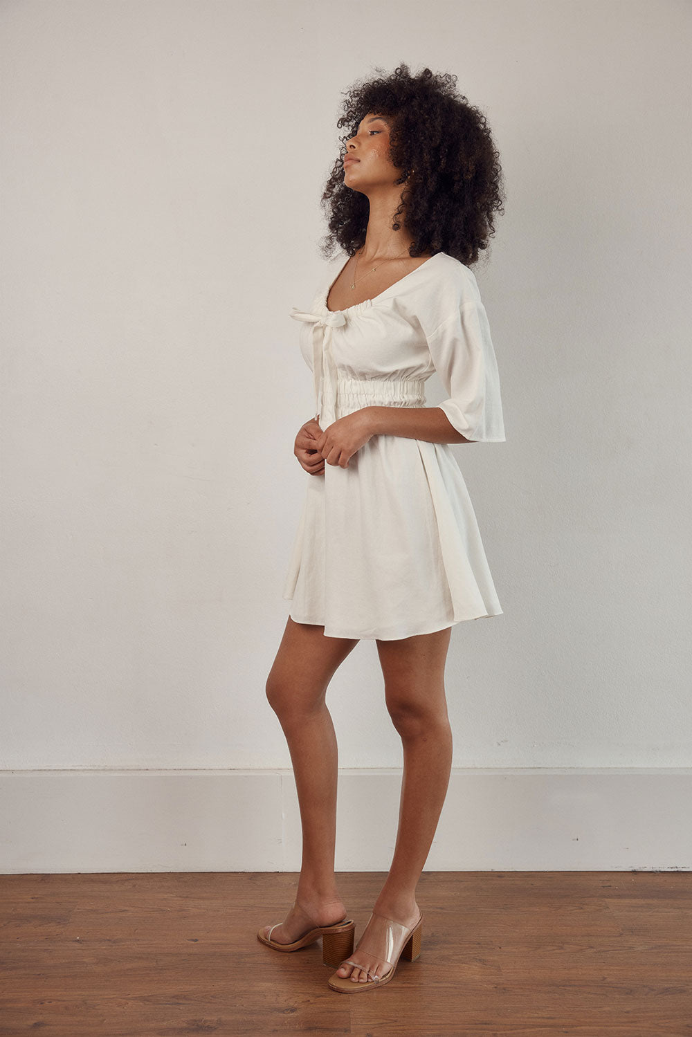 Unique Ariarne Dress Sample with Small Black Dots