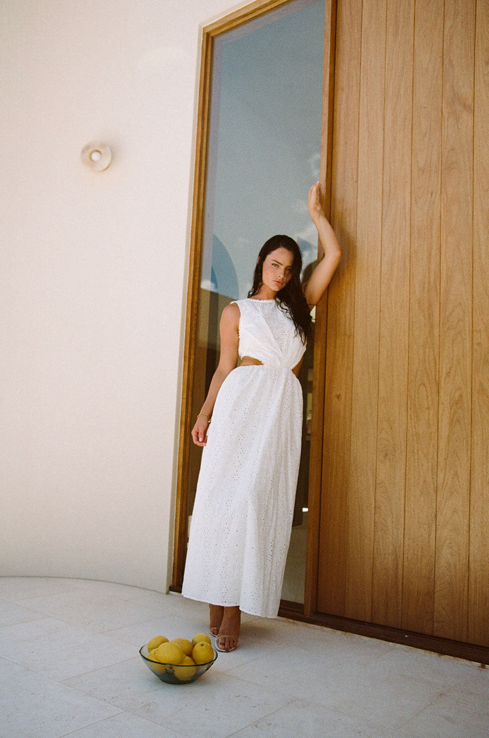 Exquisite Marita White Cotton Broderie Bridal Shower Dress