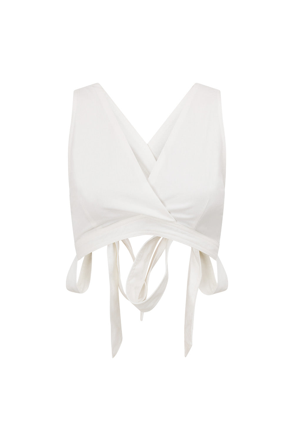 High - quality White Cropped Tanitia Cotton Top with Unique Design