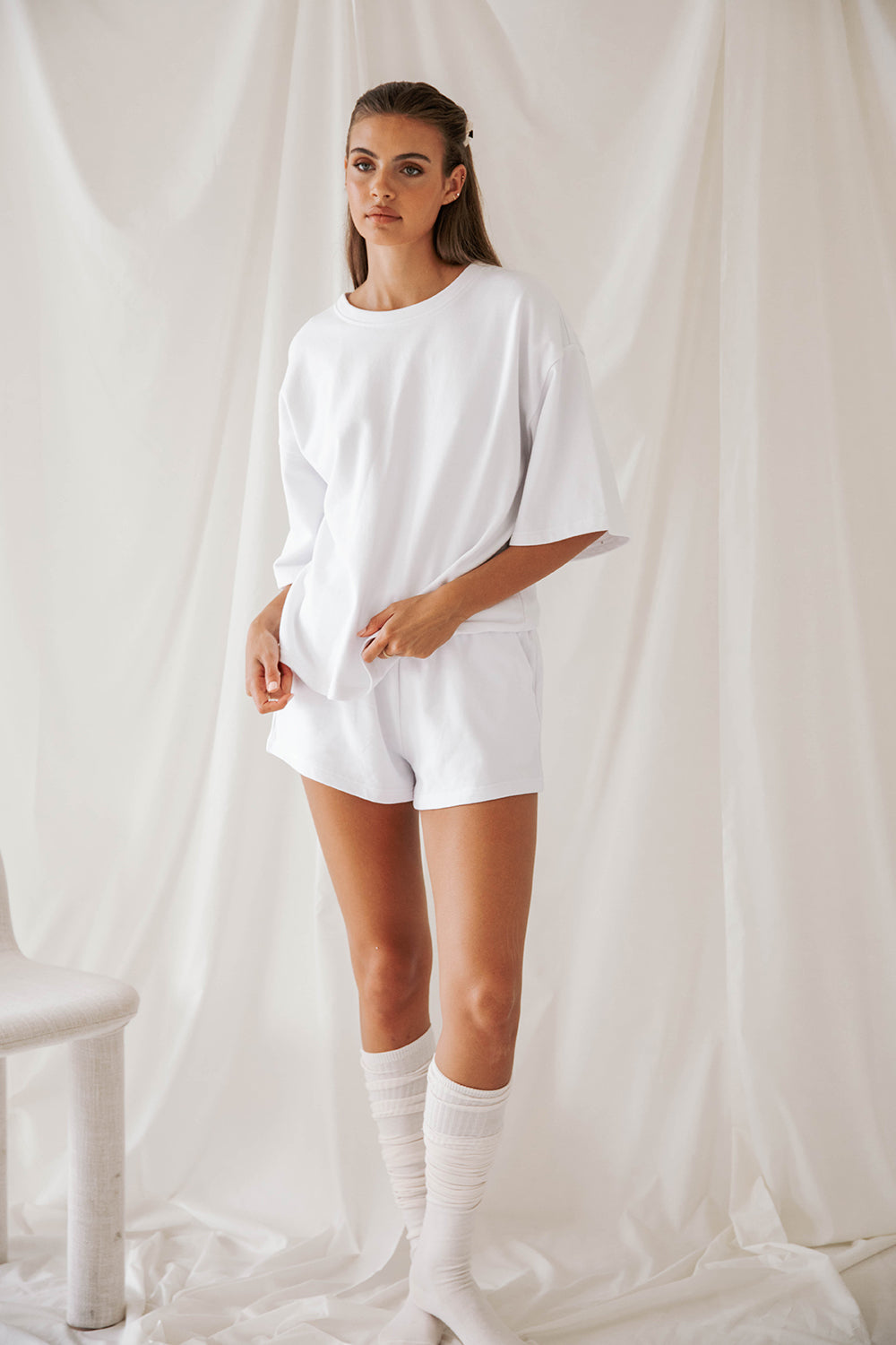 Exclusive White Camp Top - A Unique Sampling Piece