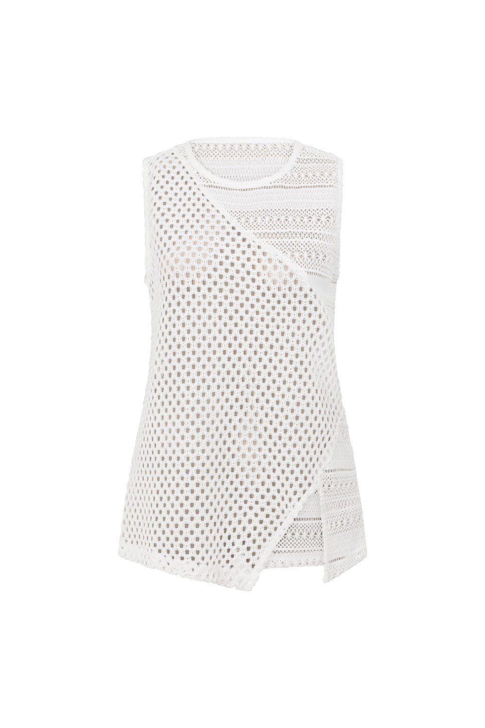 White Cotton Blend Knit Lima Women's Top