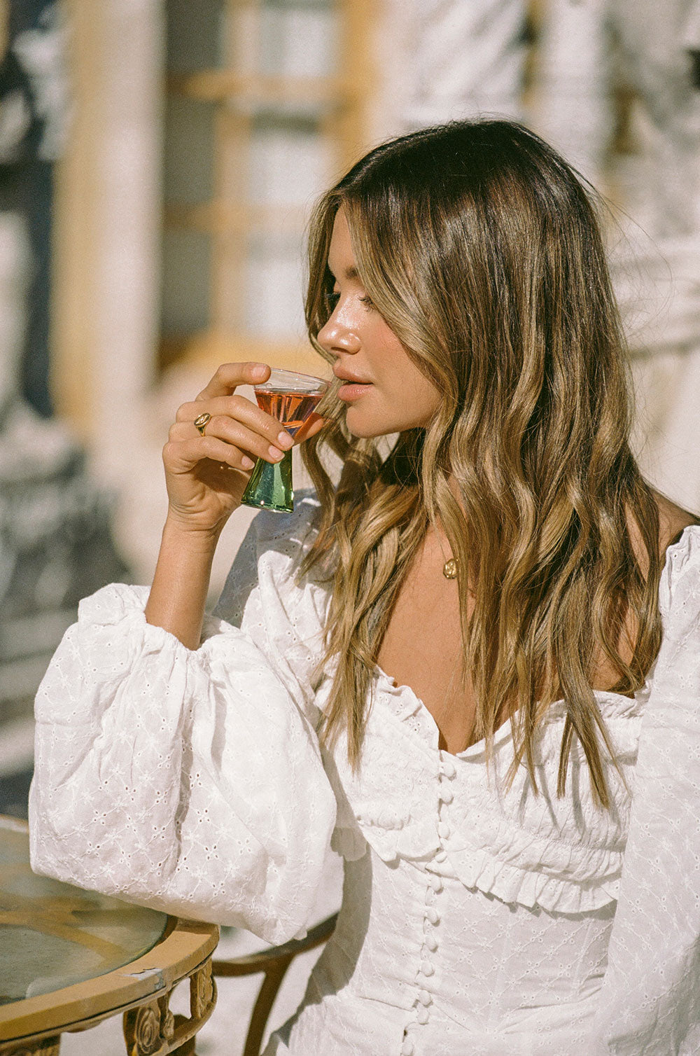 Exquisite Dion Button-down Cotton Dress for Special Events
