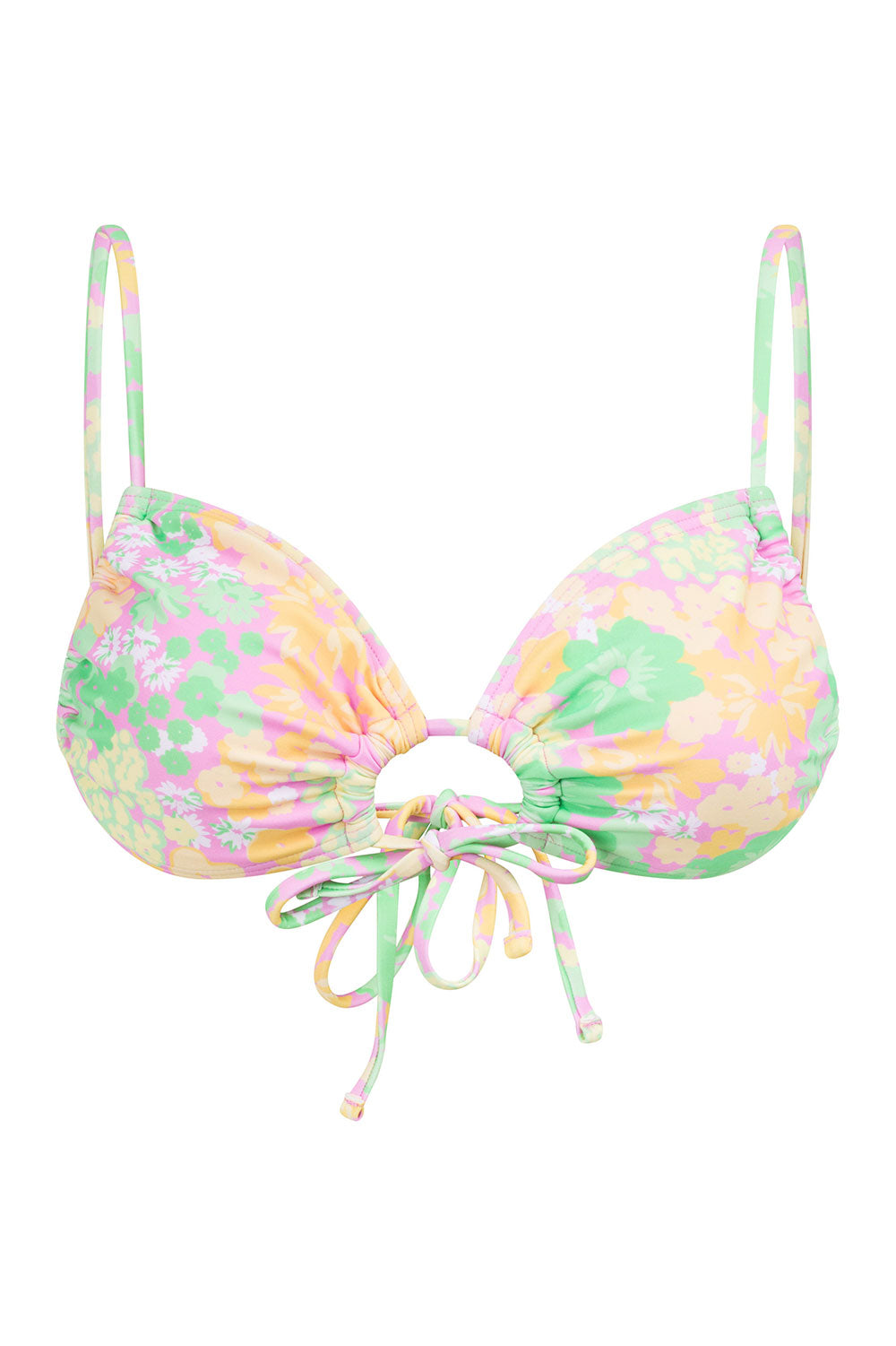 Exclusive Florescence Print Caya Adjustable Drawstring Swim Top
