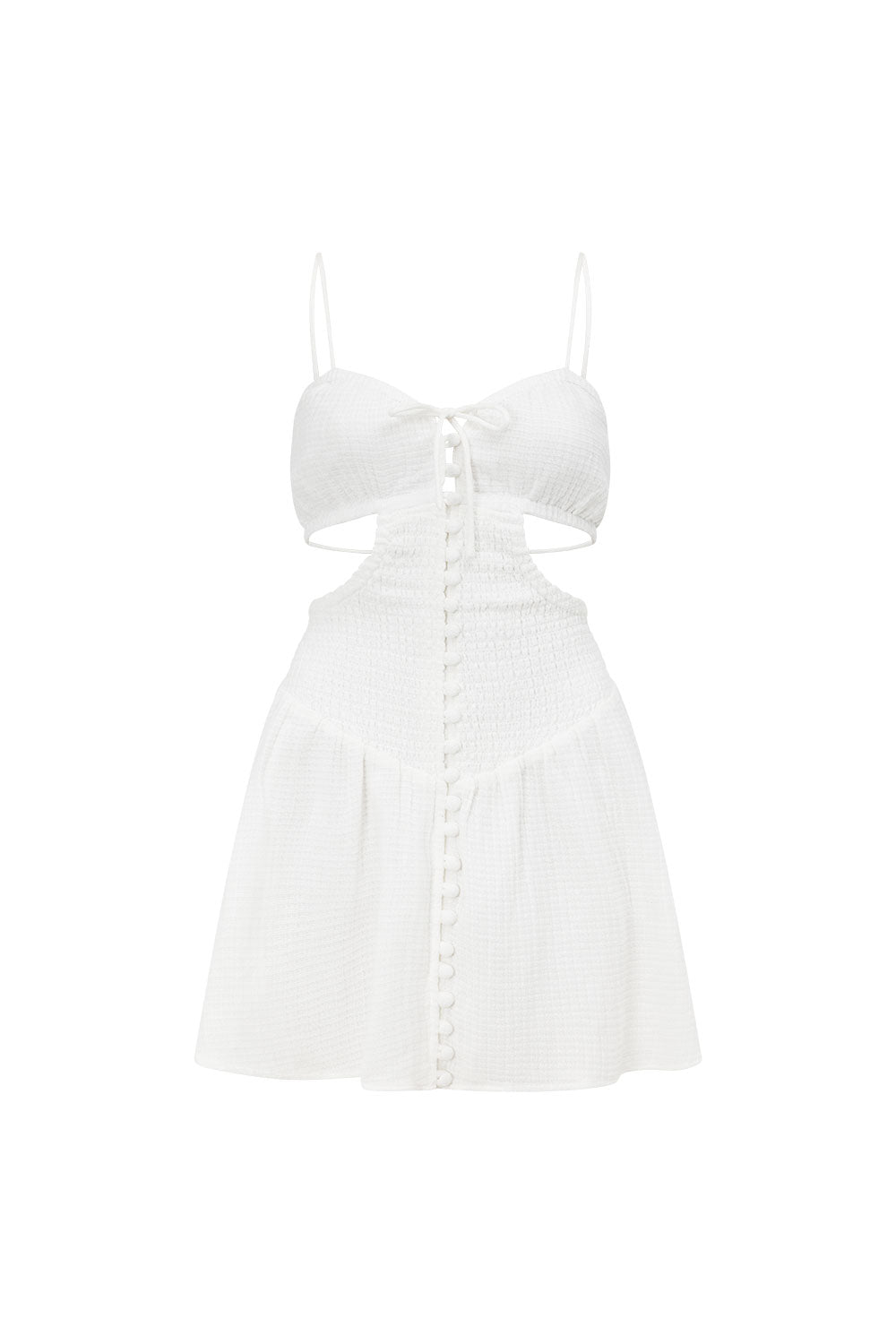 Elegant Fresh White Backless Elana Cotton Dress