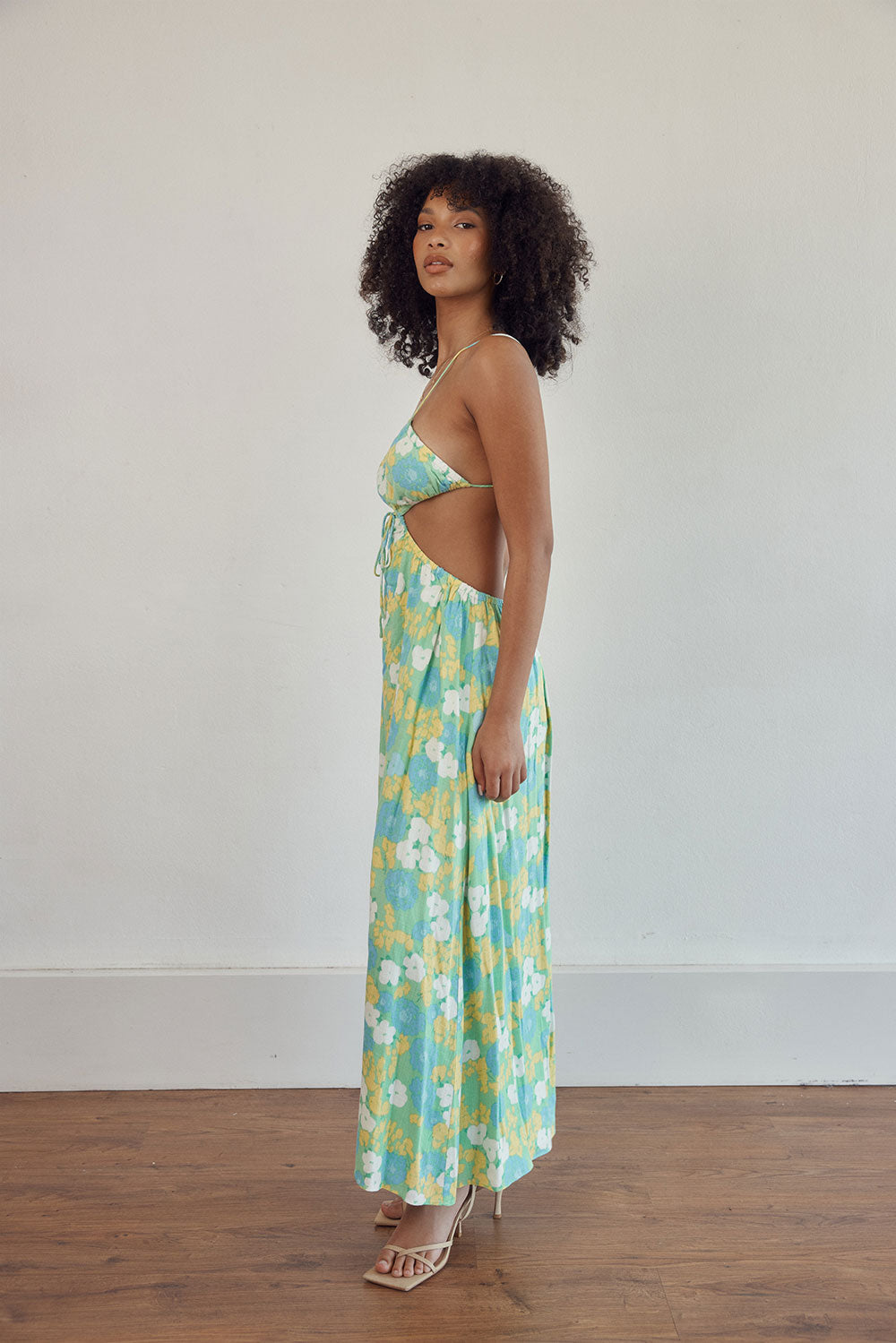 Women's Summer Tropical Print Backless Maxi Dress - Toulouse Bryony