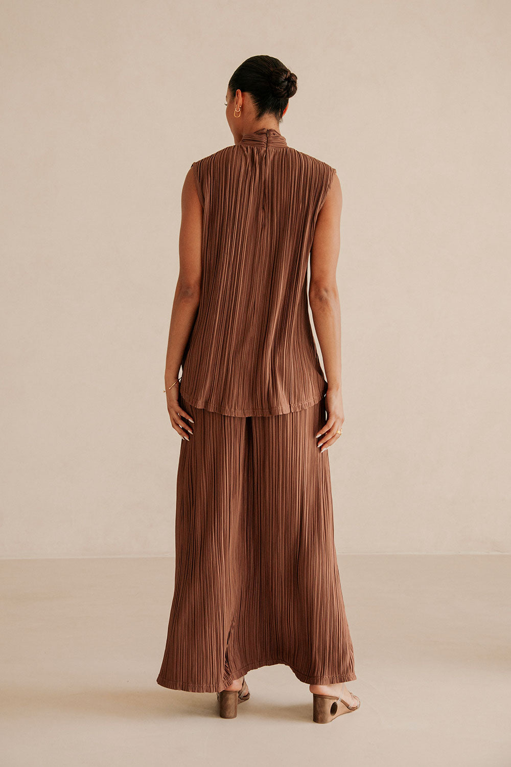 Chocolate Brown Vintage-Inspired High Waisted Catalyna Maxi Ruffle Hem Skirt