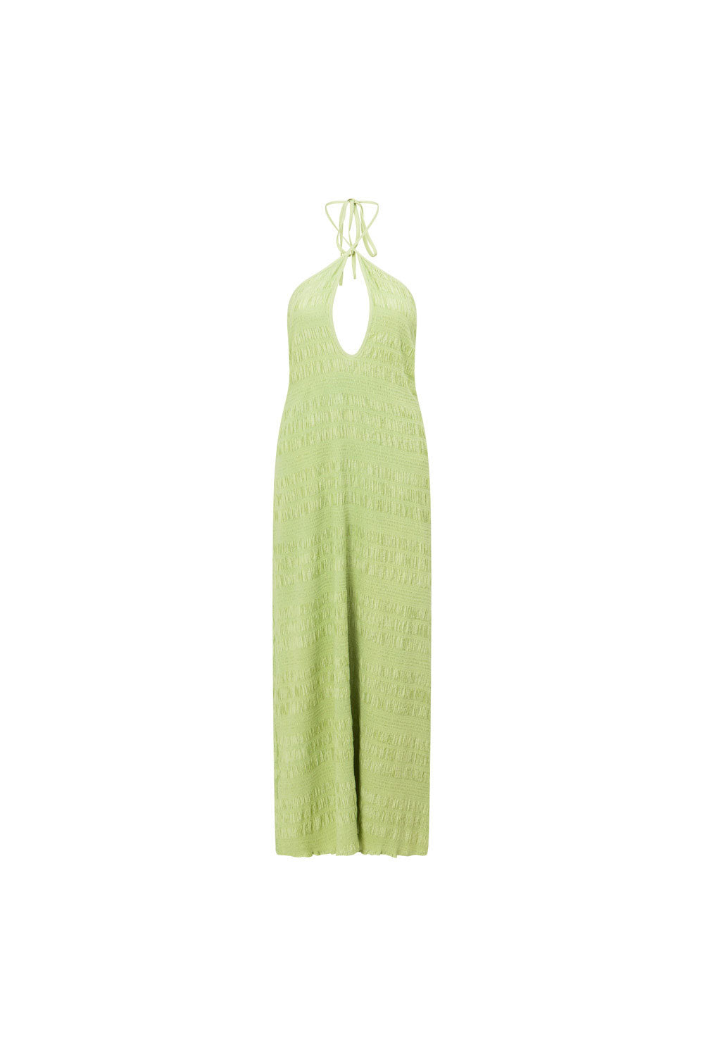 Gorgeous Green Lightweight Rayon Atlanta Halter Midi Dress