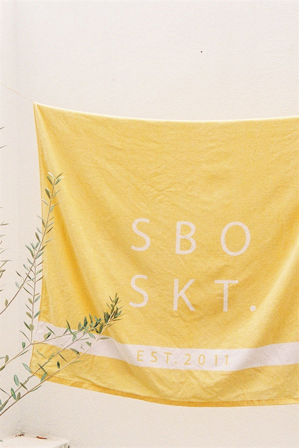 Sample SBO SKT Yellow Beach Towel - A Unique Beach Essential
