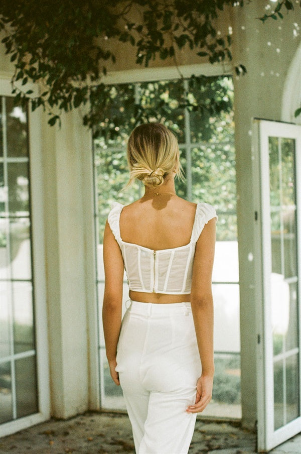 Exquisite Luxury White Moorea Silk Pants for Fashionable Wear