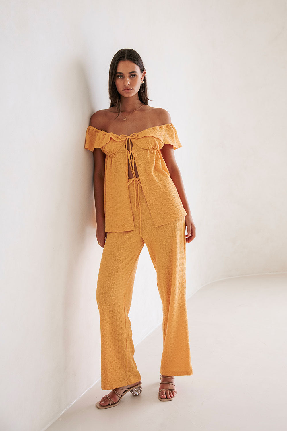 Exclusively Designed Golden Yellow Kala Resort Pants with Elastic Waist