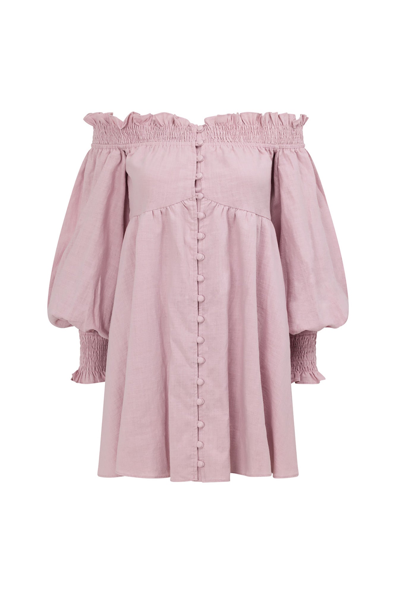 Sabo's Exclusively Designed Musky Pink High - Quality Natural Cotton Off - Shoulder Stella Dress