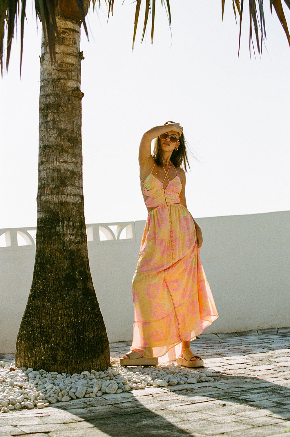 SAMPLE - Baila Women's Painted Flower Maxi Dress for Fashion Lovers