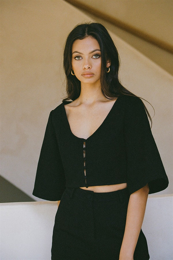 Exclusive Black Denim Keely Women's Top