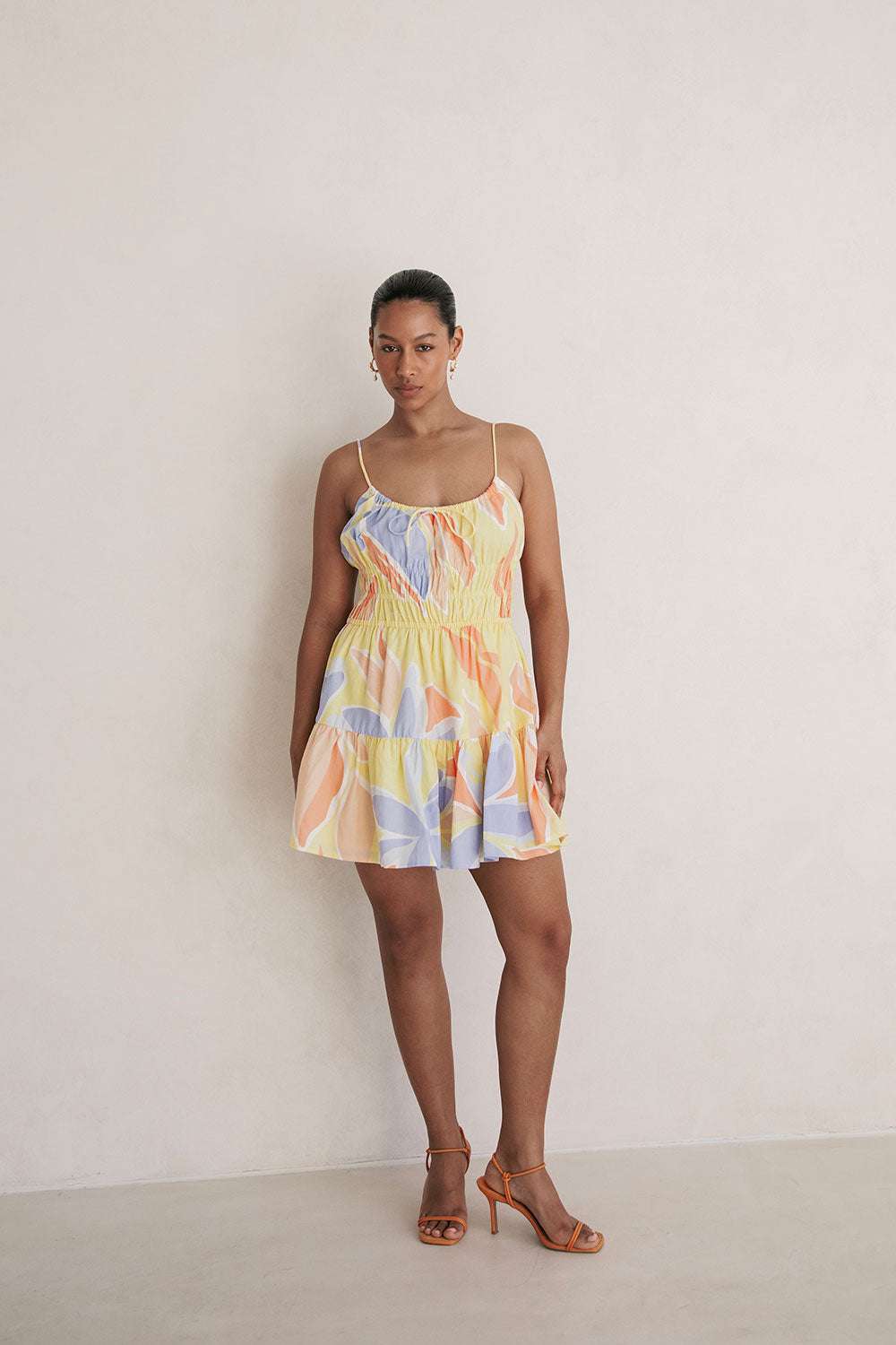 Exclusive Elia Purple Tacita Linen-Cotton Blend Mini Dress