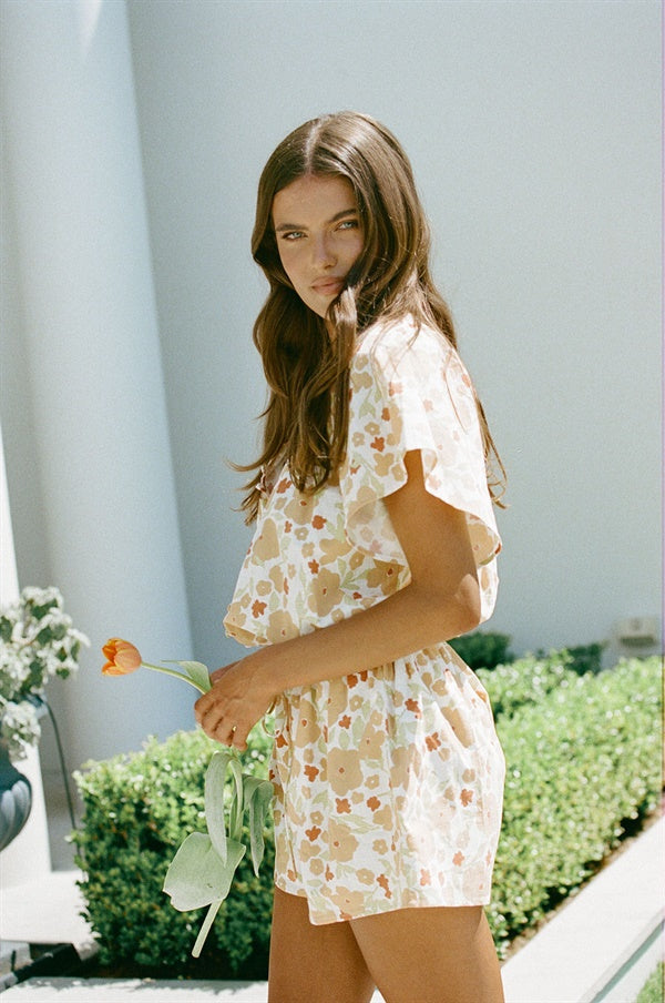 Floral Print Palmer Cotton Shorts - Exclusive Autumn Style