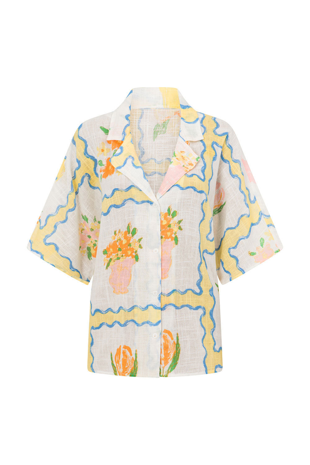 Korey Top with Exclusive Flower Pots Design