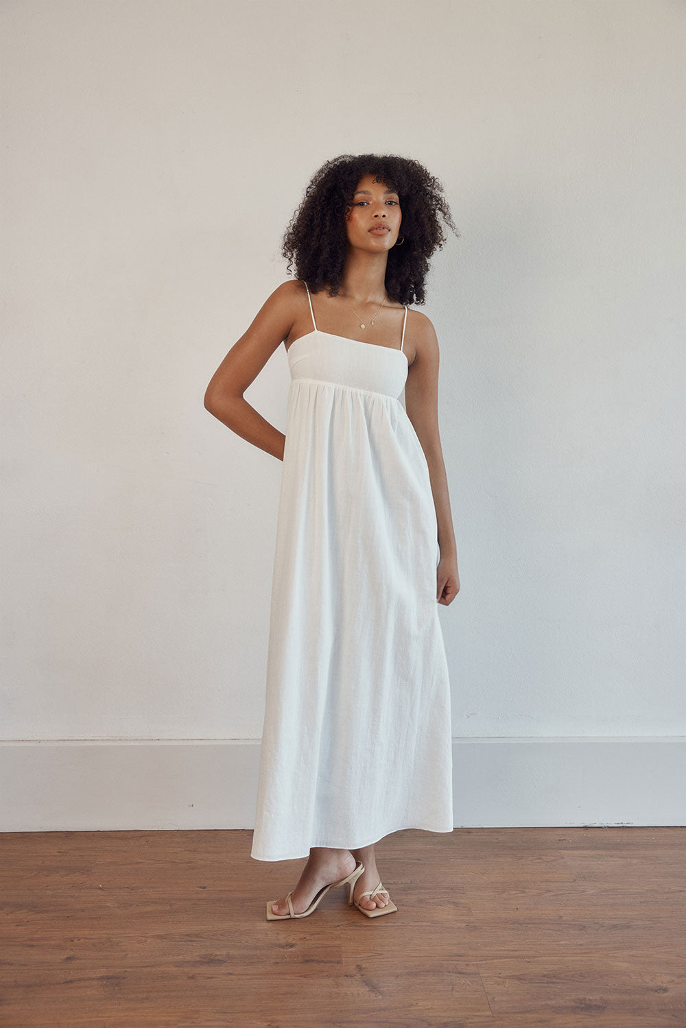 Stylish Women's White Azaria Cotton Dress for Effortless Elegance