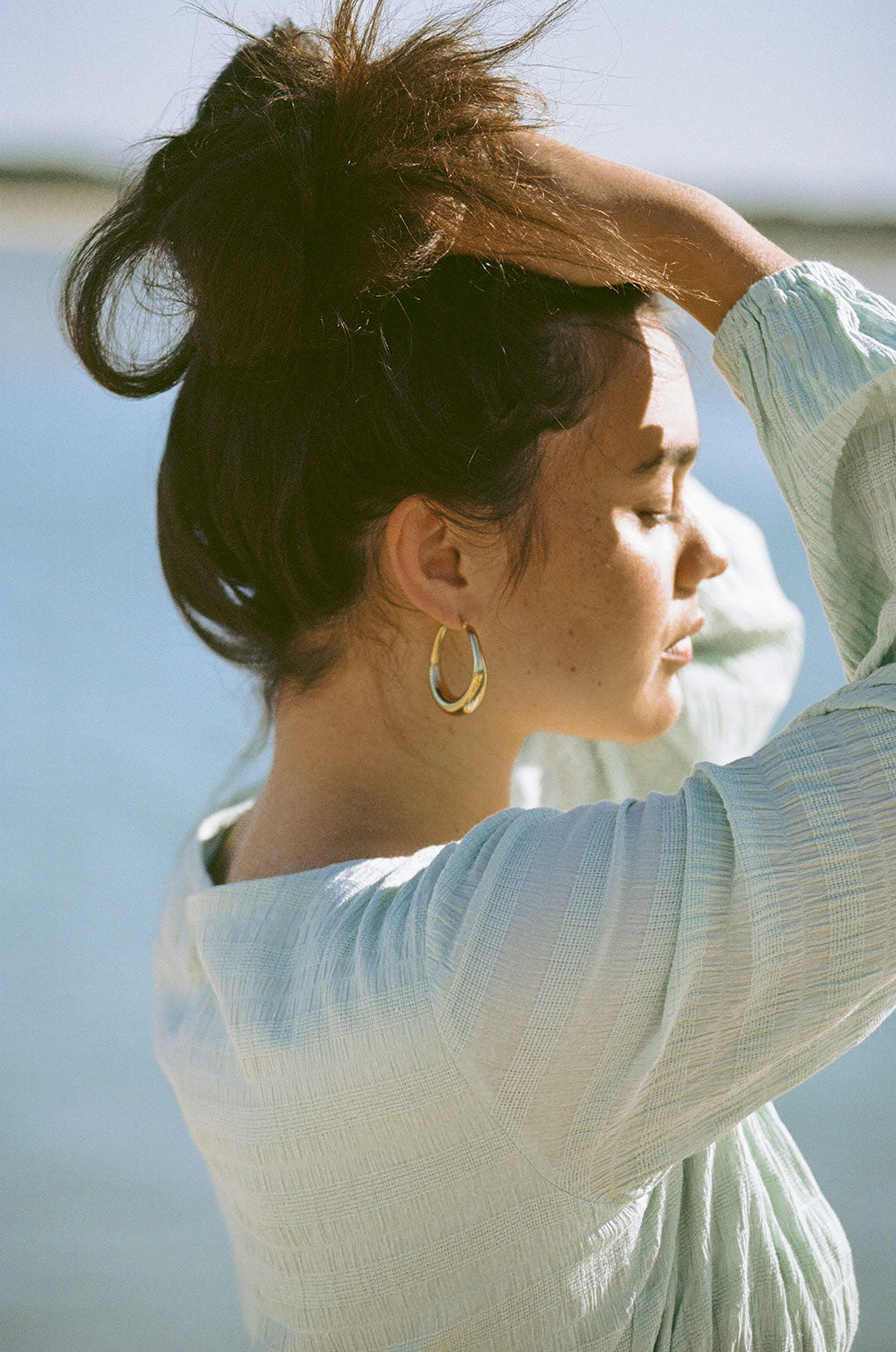 Stylish Gold-Toned Bold Luna Hoops for Event Outfits