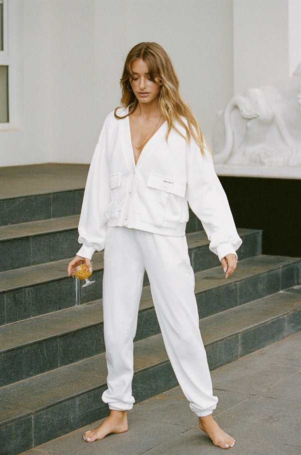 Exclusive Off-White Terry Back Amada Top with Unique Detailing