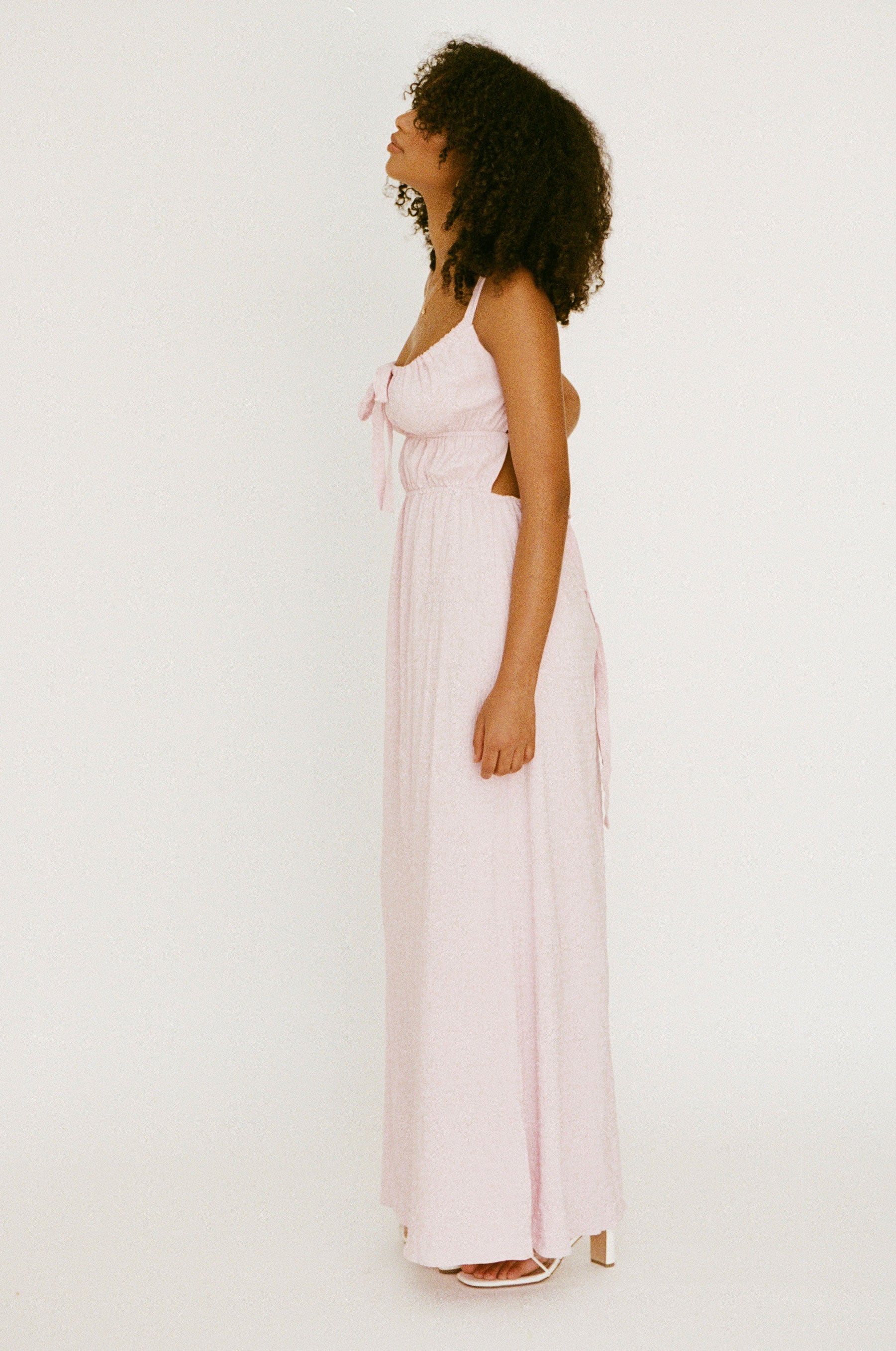 Pink Lightweight Backless Strappy Nadene Dress for Femininity