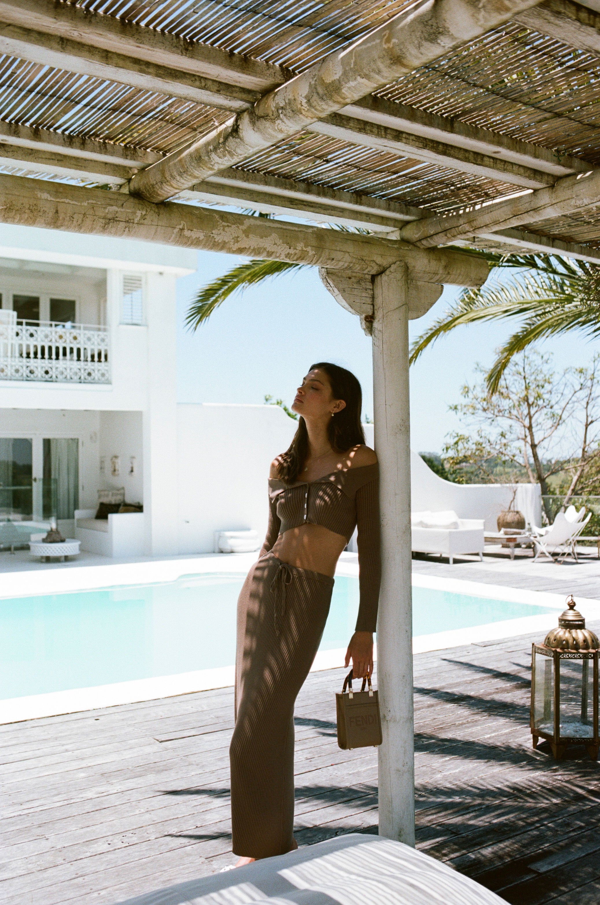 Sabo Exclusive Mocha-colored Briana Maxi Skirt for Women