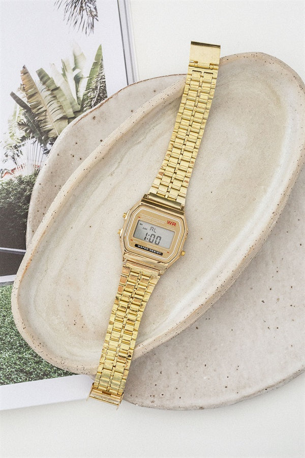 Gorgeous Vintage-Style Gold-Toned Alessia Digital Watch