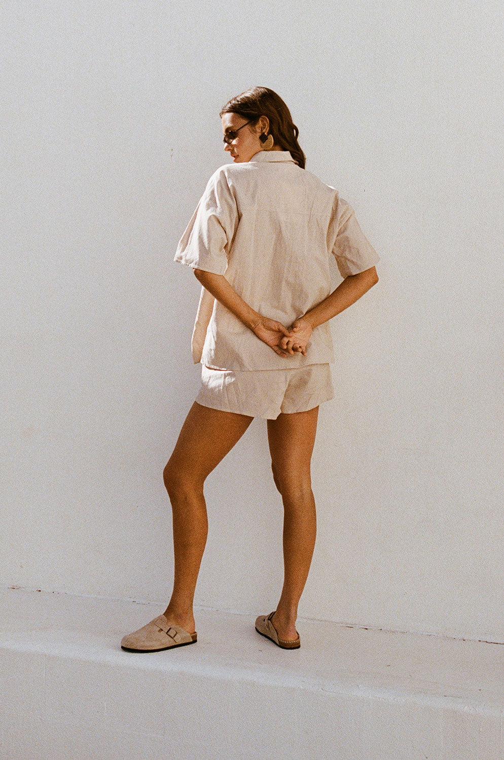 Tan-colored Cressida Women's Fashion Top - An Exclusive Sabo Design