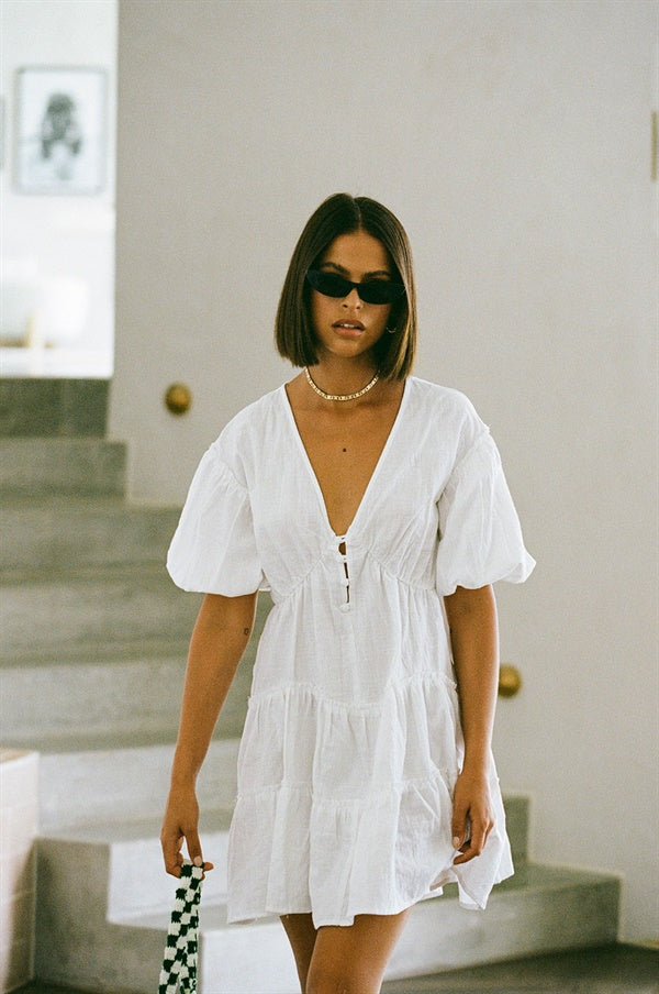 Unique White Tarelle Dress - One-of-a-Kind Sample