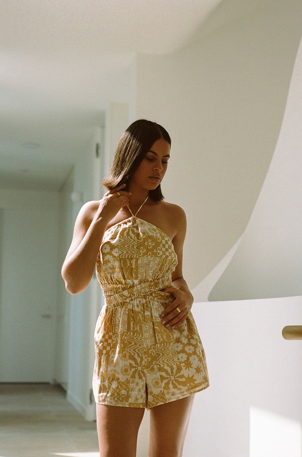 Exclusive Canyon-Colored Madeira Playsuit Sample for Fashion Enthusiasts