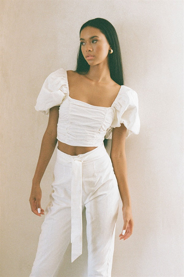 Sample - White Amari Casual Pants for Fashion Lovers